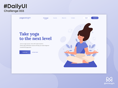 Daily UI 003 - Yoga landing page app branding daily ui 003 dailyui dailyui003 design graphic design illustration landing page logo ui ui design ux ux design yoga landing page yoga website