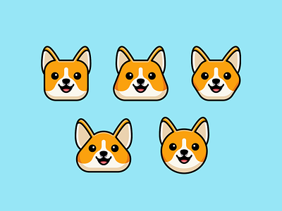 Geometric Dog Heads adorable basic canine cartoon case study character circle corgi cute dog geometric geometry hexagon illustration mascot puppy shape square tips trapezoid