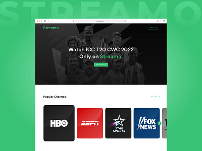 Live Streaming Website | UI app color cricket design figma icon illustration inspiration landing page live streaming live streaming website typography ui ui design ui inspiration ux ux design vector web web design