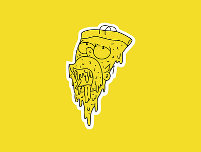 Pie homer badpie design fastfood food graphic design homer ignorant illustration illustrator pizza slice sticker thesimpsons