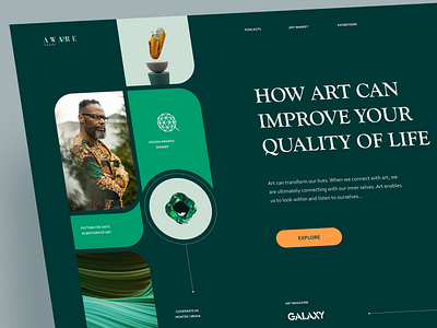 Art Marketplace 🎨 art platform blog branding design graphic design landing typography ui web design website