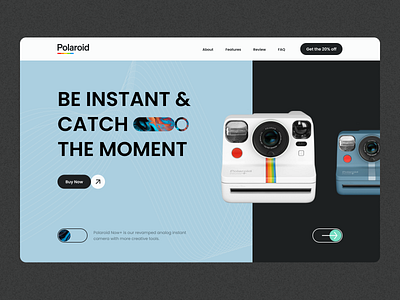 Polaroid Landing Page 📷 branding design graphic design halo lab landing polaroid typography ui visual design web design website