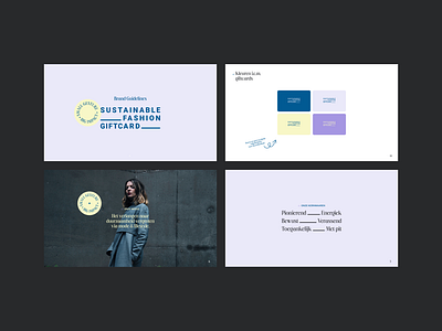 Visual identity for Sustainable Fashion Giftcard branding design graphic design