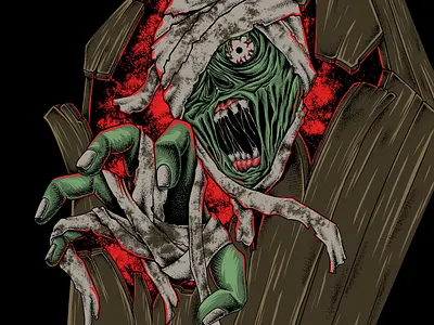 Mummy branding concept artwork dark illustrations darkart design graphic design hand drawing horror illustration illustrator metal mummy procreate style t shirt