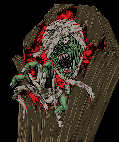 Mummy branding concept artwork dark illustrations darkart design graphic design hand drawing horror illustration illustrator metal mummy procreate style t shirt