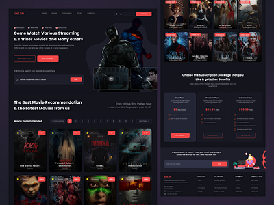 Movie Streaming - Website Design cinema figma film landing page movie streaming movies streaming streaming film streaming movie ui ux web design web movie website design website streaming