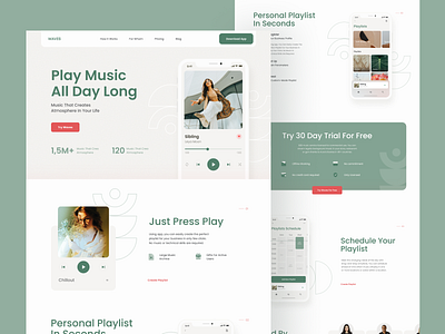 Waves App Website design ui ux web
