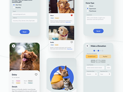Pet Shelter App Design app app design design mobile pet pets shelter trendy ui ux
