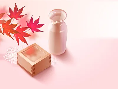Sake illustration objects vector