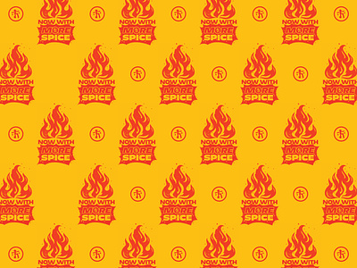 More Spice Please 1 color badge fire flame ill illustration