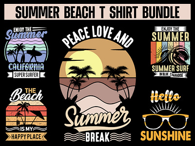 Summer Beach T shirt design Bundle beach t shirt bundle enjoy summer free t shirt designs graphic design hello sunshine illustration illustrator summer t shirt t shirt design t shirt design t shirt design 2022 t shirts typography t shirt vector t shirt