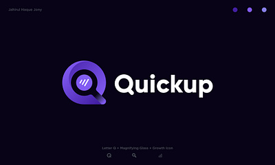 Quickup Logo abstract app logo best logo designer brand identity business logo company logo gradient logo graphic design growth icon logo letter q logo logo design logo designer magnifying glass modern logo popular dribbble shots q logo ui ux website logo