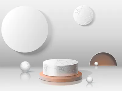 3d marble podium icons illustration objects vector web elements