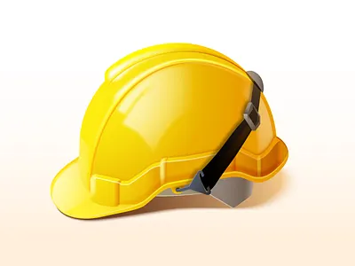 Yellow helmet icons illustration objects vector web elements