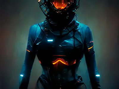 Cyborg cyberpunk design graphic design