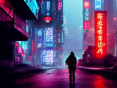 Cyberpunk City Street cyberpunk design