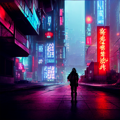 Cyberpunk City Street cyberpunk design