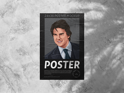 Glued Poster Mockup Free poster mockup