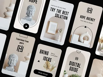 Design agency "Hope" beauty branding design design agency graphic design ideas logo minimal minimalism ui