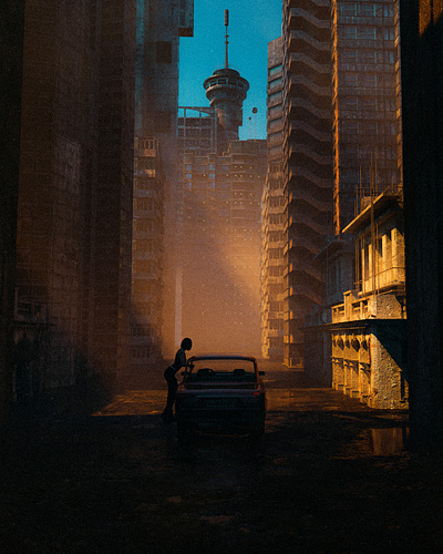 Appointment // 3d car cinema cinematic city dark digital art
