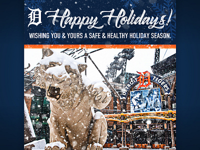 Tigers Holiday Card baseball creative design detroit detroit tigers graphic design holiday holiday card holidays major league baseball mlb print tigers typography winter