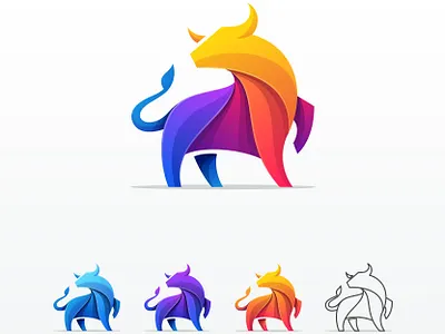 bull colorful vector template branding bull colorful illustration bull colorful logo bull colorful logo design bull logo design bull logo template bull logo vector colorful illustration colorful logo design design graphic design illustration logo typography vector