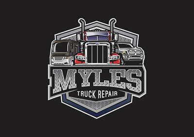 Myles Truck Repair Logo branding design graphic design illustration logo vector