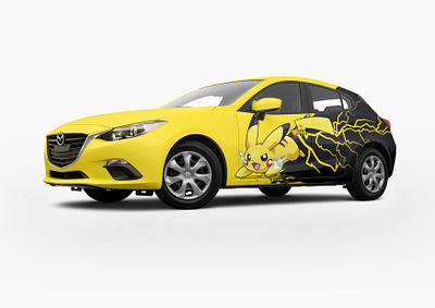 Pokemon Pikachu Character illustration Car Wrap branding graphic design illustration vector