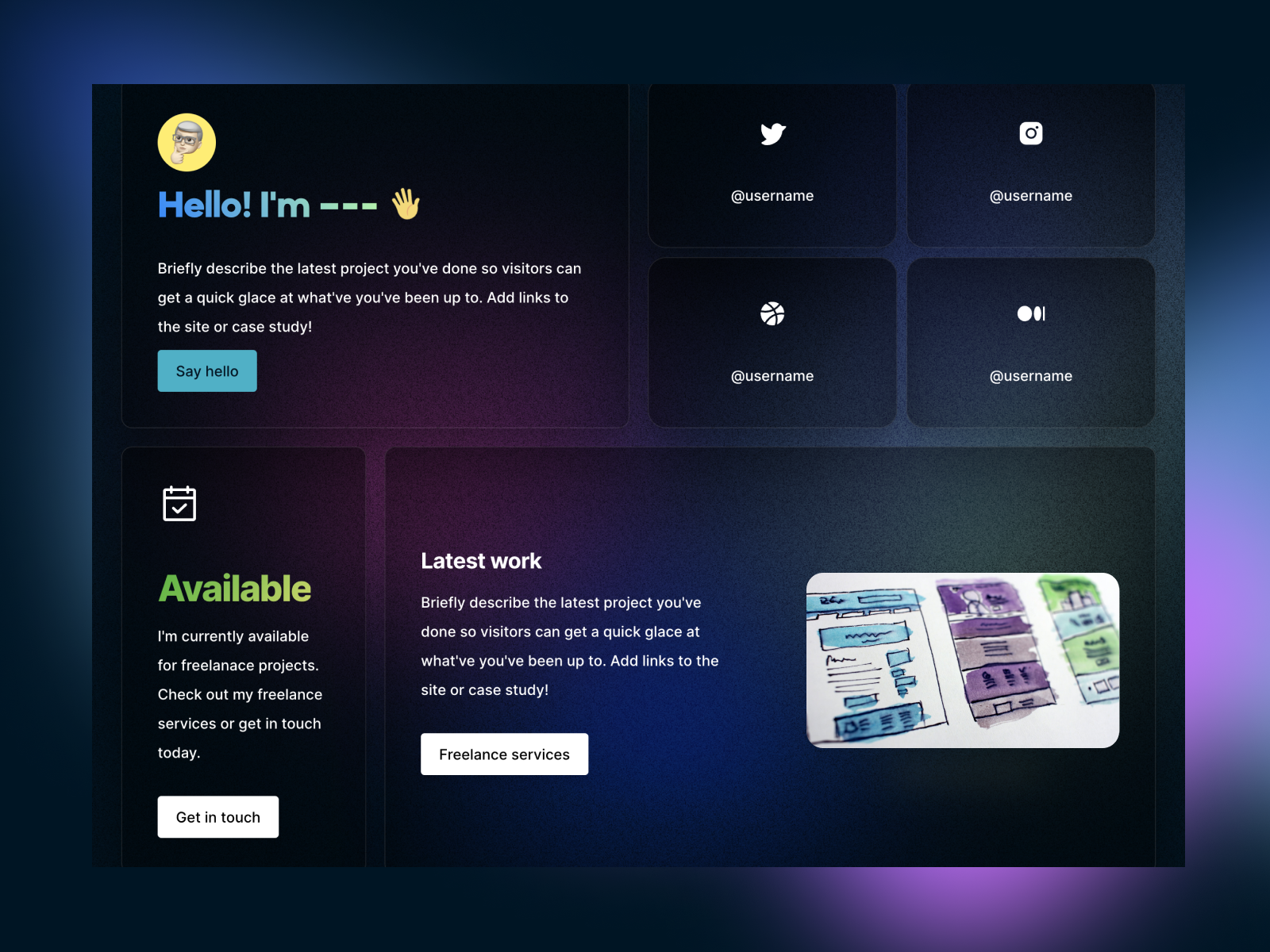 Example of Internet front page