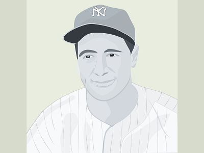 Lou Gehrig "The Iron Horse" baseball graphic design illustration portrait sports