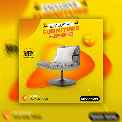 Furniture Social Media Post Design #0 adobe photoshop facebook furniture instagram poster design social media social media post