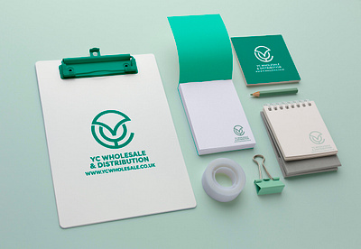 YC Wholesale & Distribution Stationary Design branding design graphic design illustration logo vector