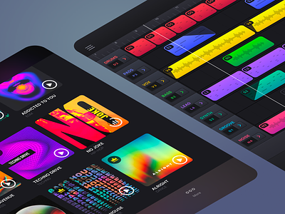 Music Making Studio - iPad app app design clips create music design graphic design interface ipad mobile app music app music tool product design sound studio ui ui design ui ux design visual design