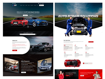 Website Landing Page (Auto Repair Services) adobe xd branding graphic design home page illsutrator landing page photoshop ui uiux design web web design website website design