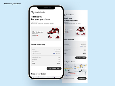 Email Receipt #DailyUi #Day17 app design email figma illustration logo mobileapp mobileui receipt ui uidesign uiux