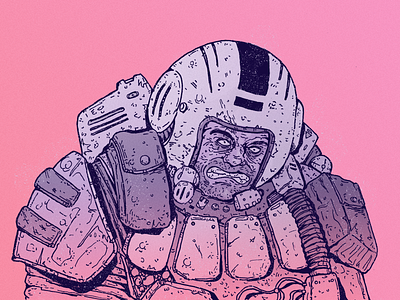 Inktober day 10: Crabby art astronaut cartoon character character design crabby design drawing illustration inktober soldier space warrior