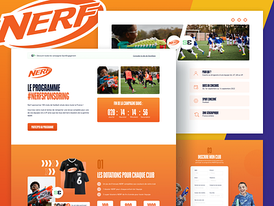 NERF x SportEasy - Landing page branding design landing page nerf sponsoring sport sporteasy ui website