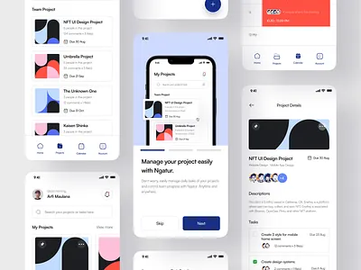 Ngatur - Project Management Mobile App 💻 app design management minimal mobile app project project manager task manager team to do ui ux