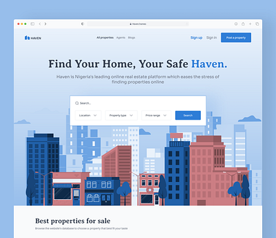 Haven - Real Estate Agency homepage estate property property tech real estate