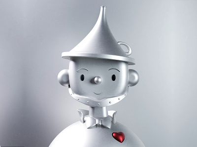 Tin Man Toy Face 3d animation character design illustration motion graphics oz tinman wizard