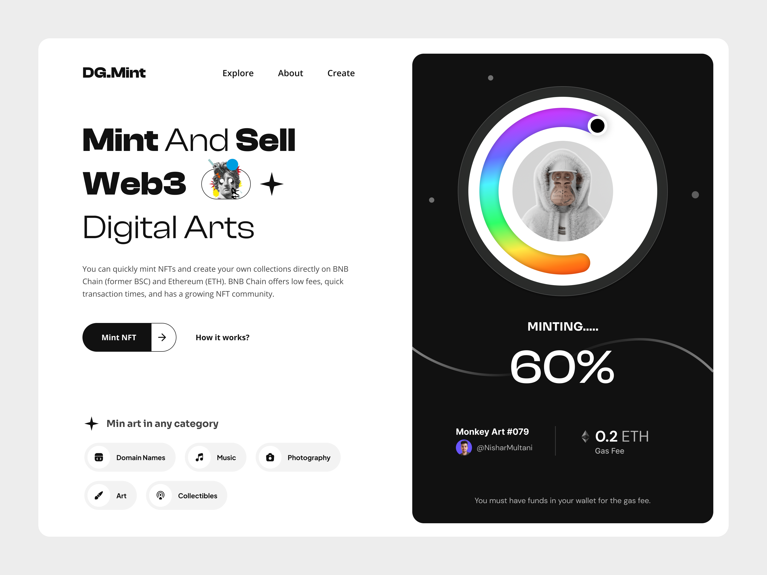 Nft Minting Website Landing Page By Nishar Multani On Dribbble