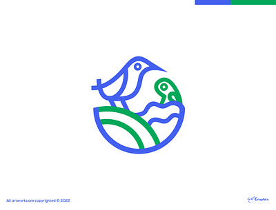 Bird Logo Concept | Buy This Logo bird bird family blue branding dayagraphics design eco green illustration logo logobrand logobranding logotype minimal minimal birds logo nest logo