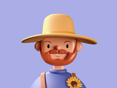 Van Gogh Toy Face 3d animation avatars graphic design motion graphics nfts toys ui