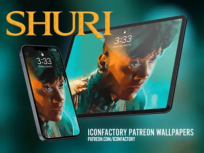 Shuri Wallpaper black panther comics iconfactory lock screen marvel mcu painting portrait shuri super hero wakanda wallpaper