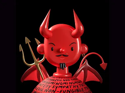 Devil Toy Face 3d animation avatars devil graphic design illustration motion graphics ui