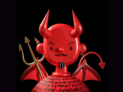 Devil Toy Face 3d animation avatars devil graphic design illustration motion graphics ui