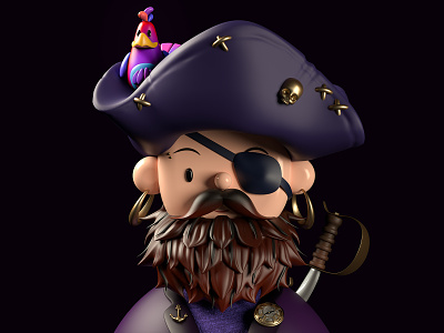 Pirate Toy Face 3d animation avatars branding character design design illustration nfts ui