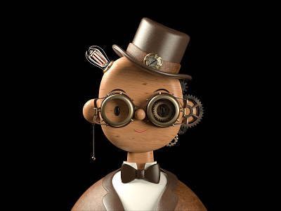 Steampunk Toy Face 3d animation design graphic design identity illustration motion graphics nfts ui