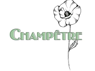 Champetre - primary logo branding floer flower shop illustration logo poppy primary logo