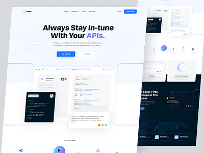 SaaS Landing Page for Developers Tool api clean code coding design dev tools developers development landing page minimal modern saas software tech tools ui design uiux web website whitespace